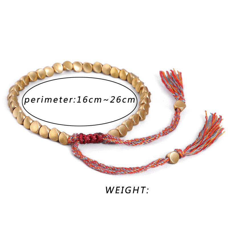 Copper Spiritual Bracelet Healing Luck Unisex Beaded Rope
