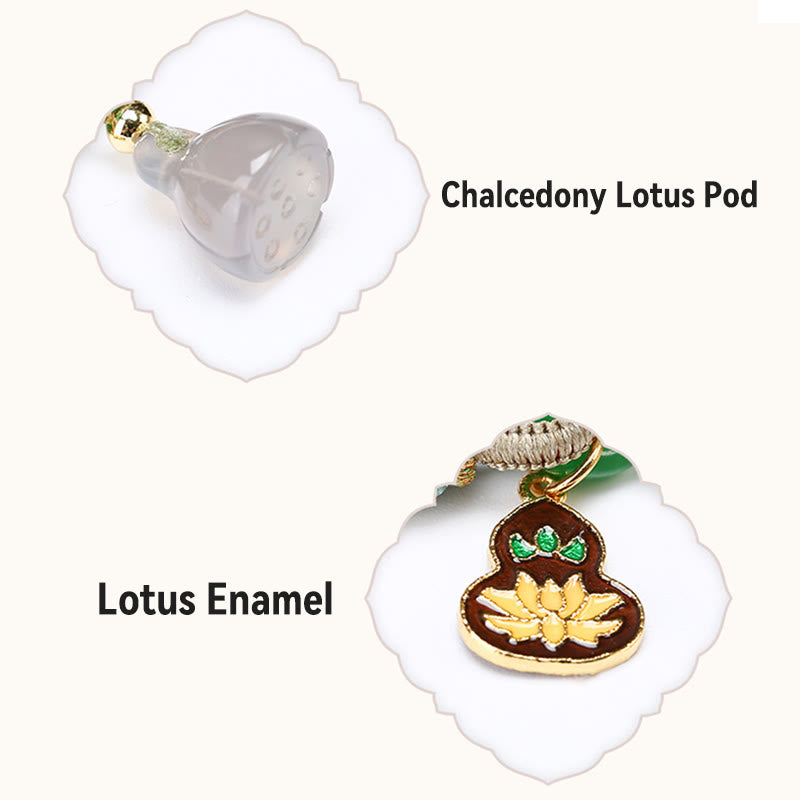 Lotus Chalcedon Jade Harmonie Armband mit Peace Schnalle