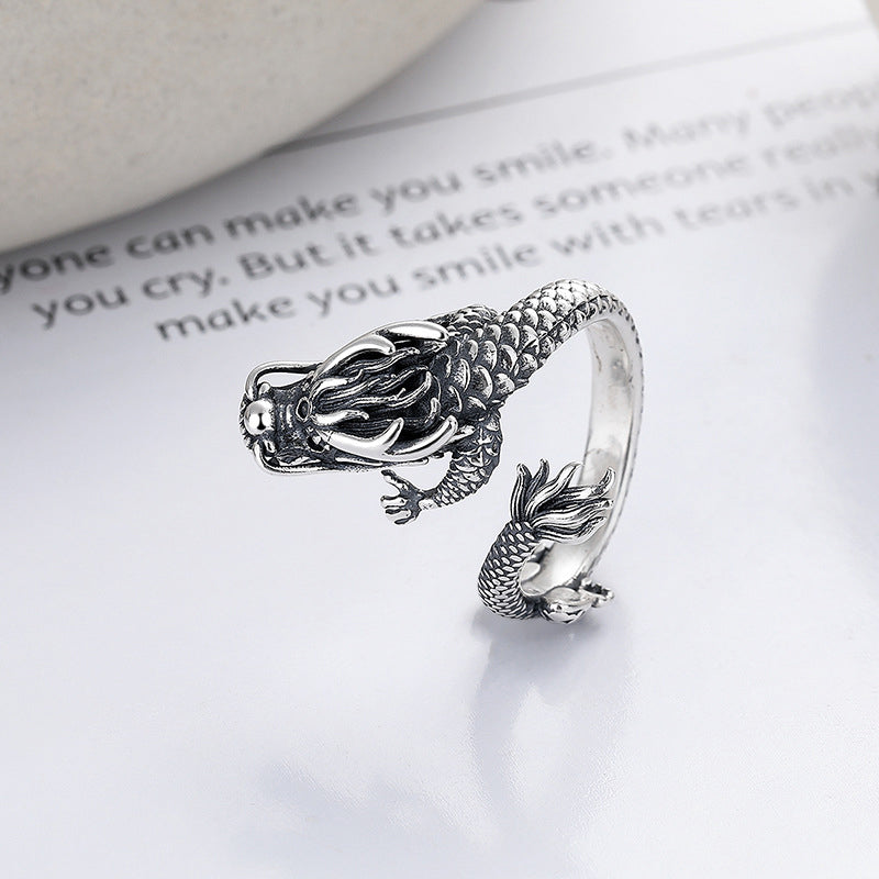 Vintage 925 Sterling Silver Dragon Ring | Luck & Power Symbol