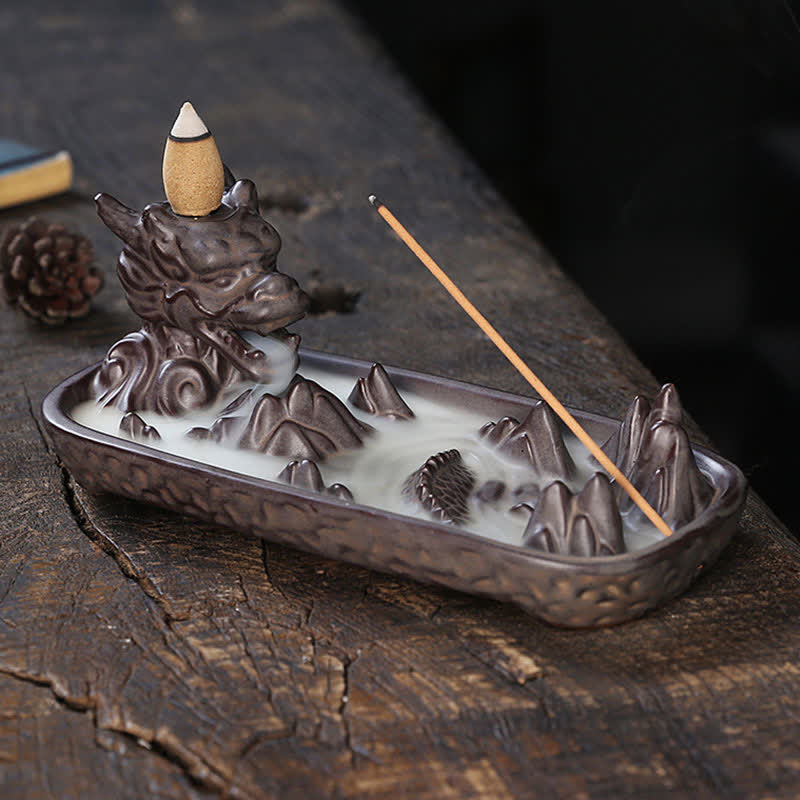 Dragon Ceramic Incense Burner | Strength & Luck Decor