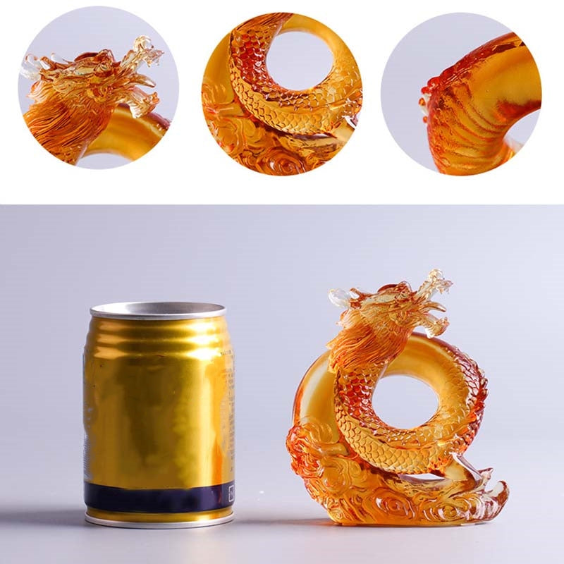 Liuli Dragon Feng Shui-Kunstwerk für Schutz und Kraft