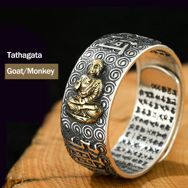 Copper Chinese Zodiac Adjustable Wealth Luck Ring
