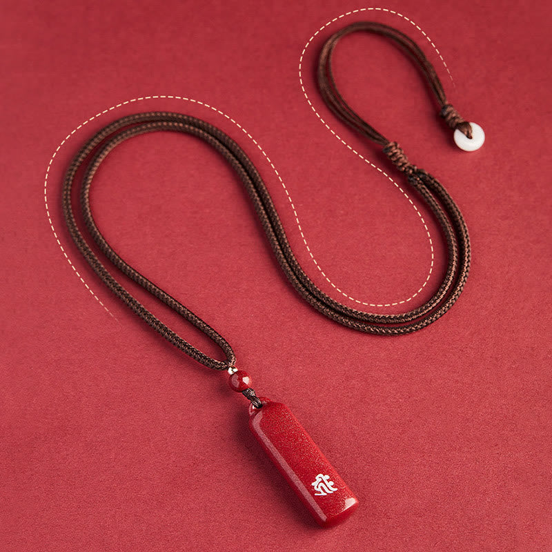 Chinese Zodiac Cinnabar Protection Necklace Pendant