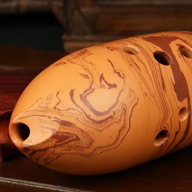 10 Holes Chinese Ancient Xun Dual-Chamber Professional Ceramic Ocarina Music Flute F G a E D Tone Beginner Musical Instruments