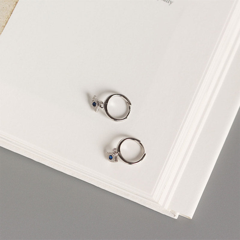 925 Sterling Silver Evil Eye Protection Stud Earrings