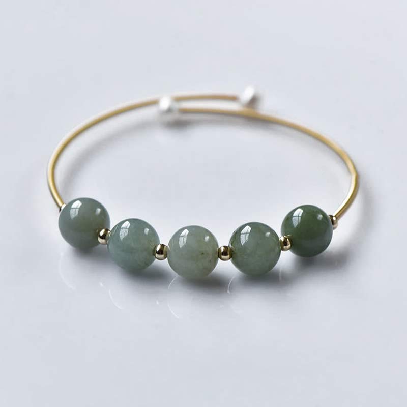 Adjustable Jade Abundance Luck Bracelet for Prosperity