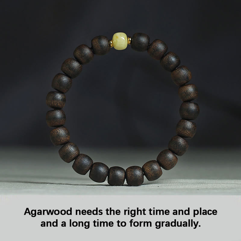 Rare Brunei Agarwood Amber Bracelet for Balance & Calm
