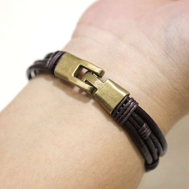 Unisex Copper Leather Spiritual Bracelet for Healing & Balance