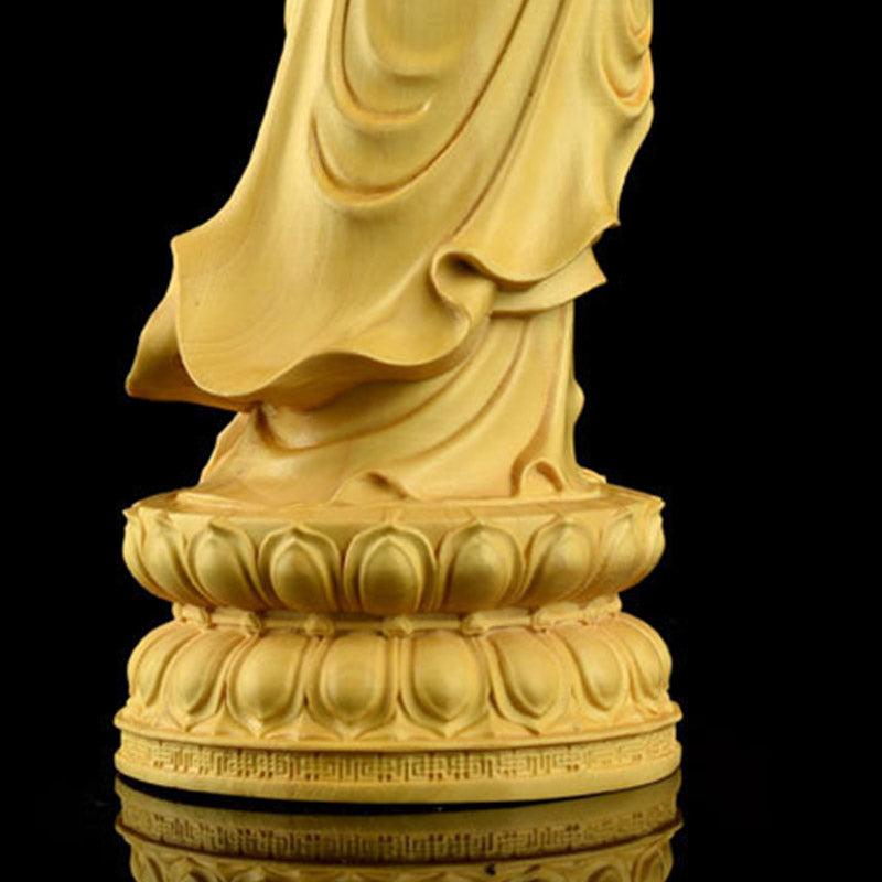 Avalokitesvara Boxwood Zen Blessing Home Decoration