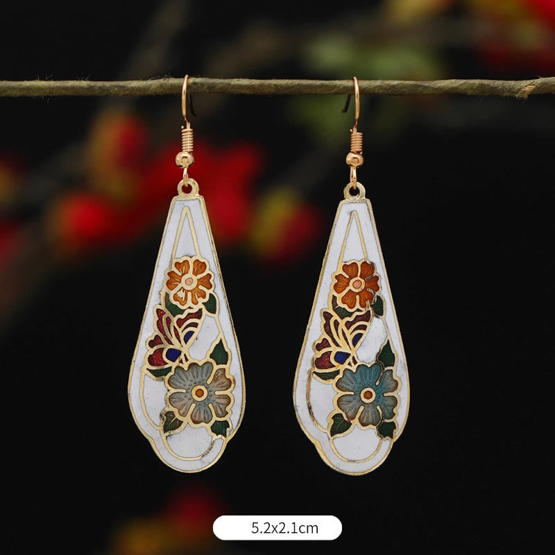 Alloy Copper Lotus Butterfly Drop Earrings for Spiritual Enlightenment