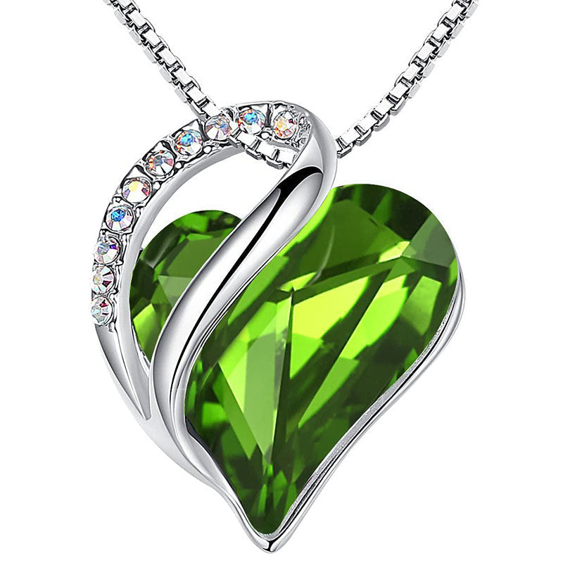 Halskette mit Geburtsstein-Anhänger „Love Heart“ und heilender Energie