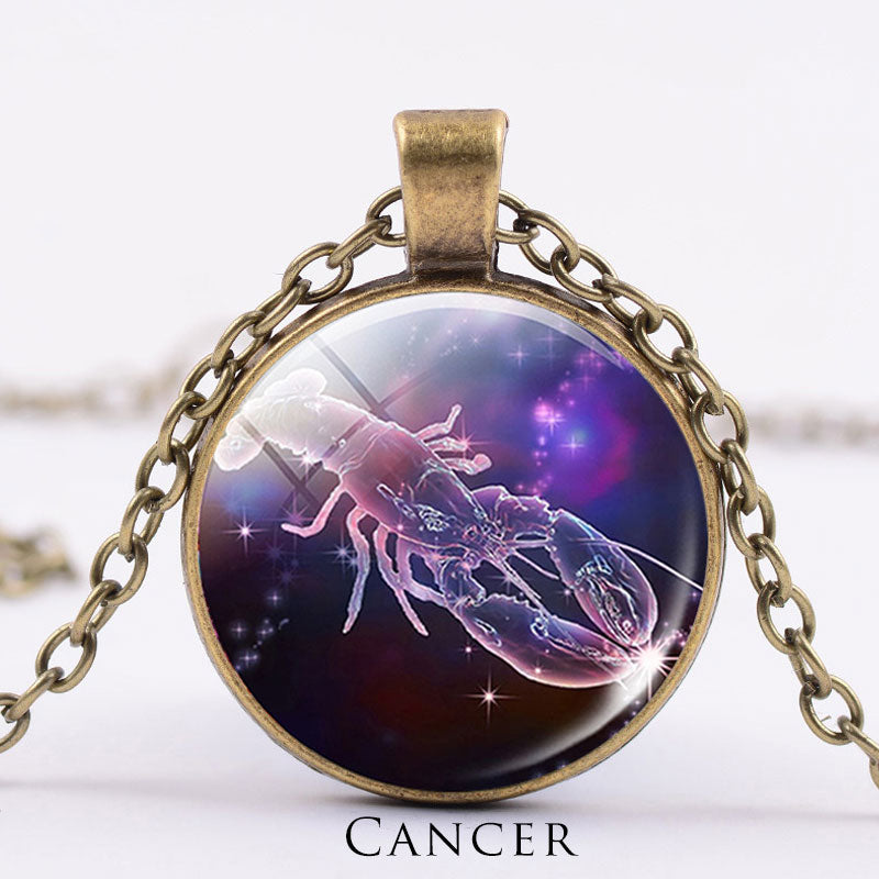 Titanium Steel Zodiac Necklace | 12 Constellations Protection