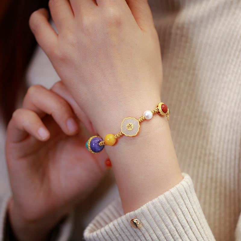 925 Sterling Silver Hetian Jade Luck Bracelet for Positivity