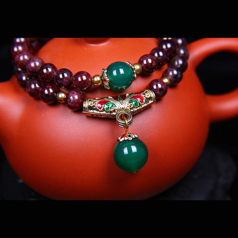 7mm Garnet Healing Bracelet for Calm & Protection