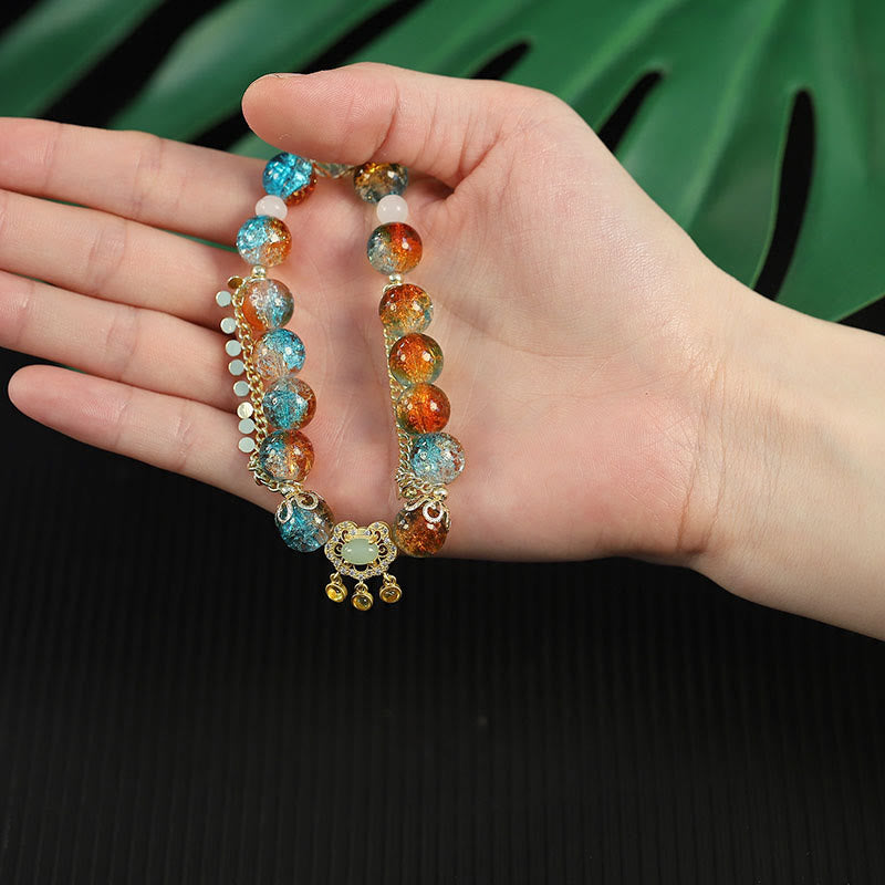 Colorful Liuli Glass Bead Spiritual Protection Bracelet
