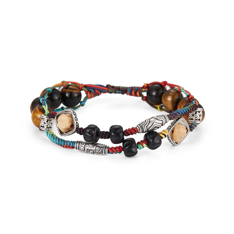 Sterling Silber Tigerauge Mut Armband Handgemacht Bodhi Samen