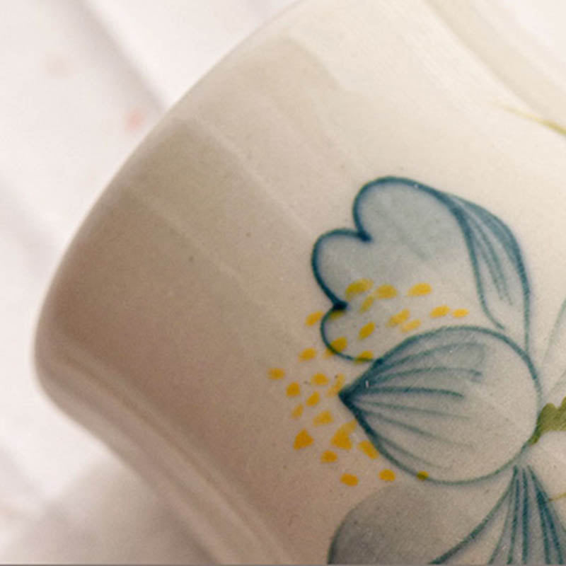 Hand Painted Lotus Ceramic Teacup 70ml | Kung Fu Tea