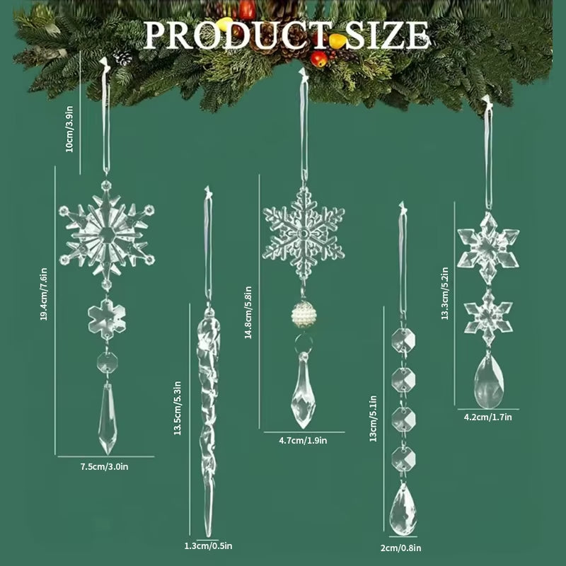 Christmas Ornament Tree Hanging Decoration Snowflake Wind Chimes New Year Home Supplies Xmas Tree Accessories Winter Party Decor