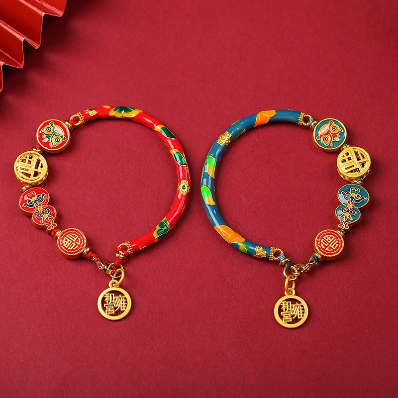 Copper Tibetan Gourd Fortune Happiness Lion Wealth Luck Bracelet