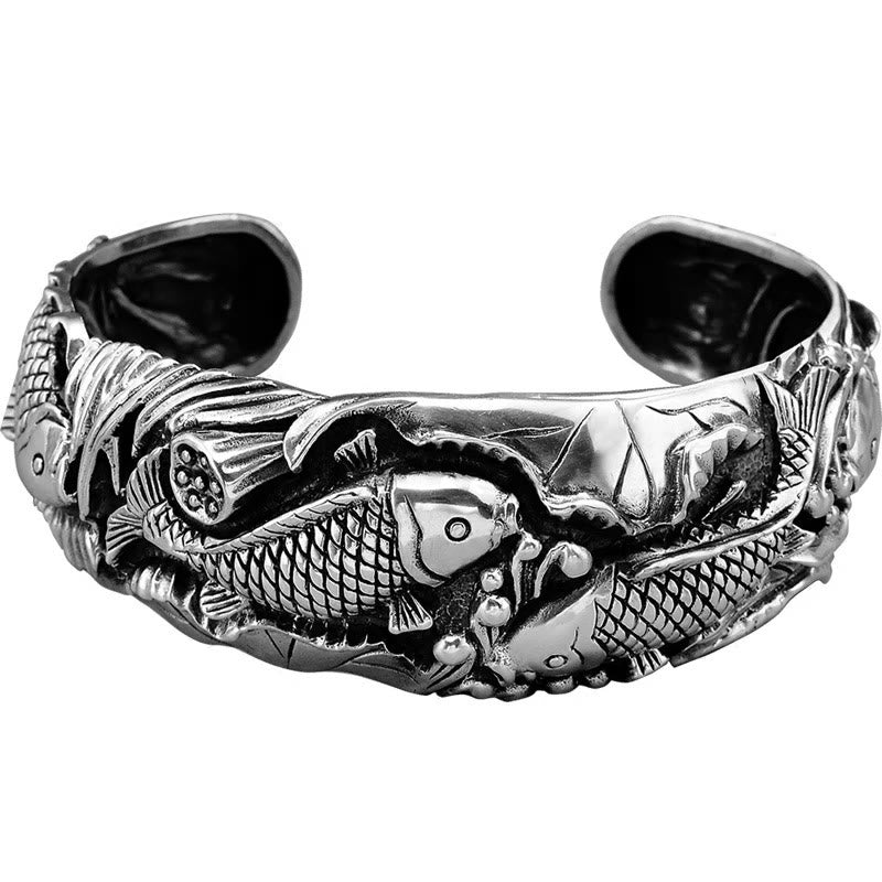 Copper Plated Silver Koi Fish Luck Prosperity Bracelet