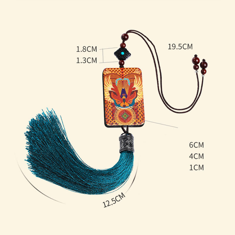 Pixiu Ebony Wood Car Hanging Decoration for Luck & Wealth