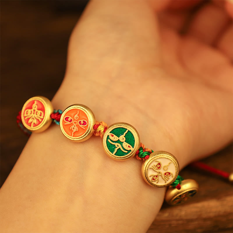 Tibetan Five Gods of Wealth Luck Bracelet | Prosperity Charm