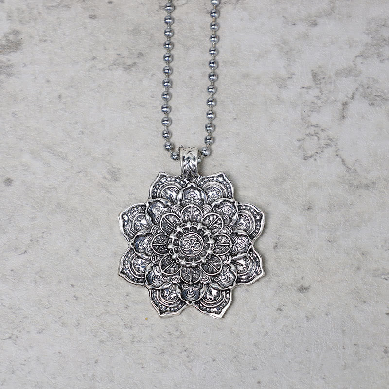 Lotus Pendant Necklace with Blessing Symbol | Healing Sounds