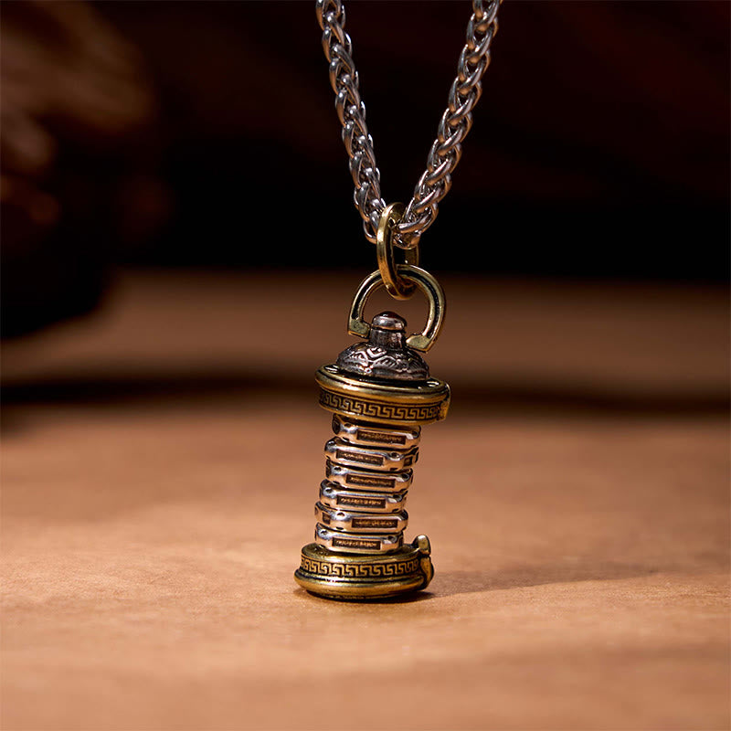 Copper Yin Yang Balance Necklace Rotatable Pendant 60cm