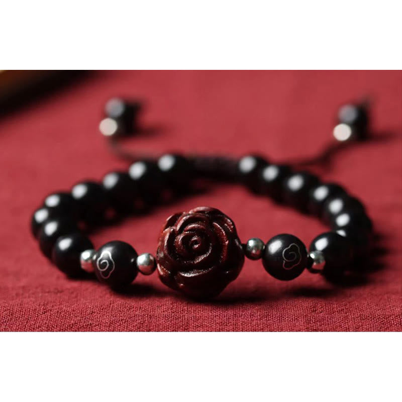 Small Leaf Red Sandalwood 8mm Sooth Bracelet for Calm