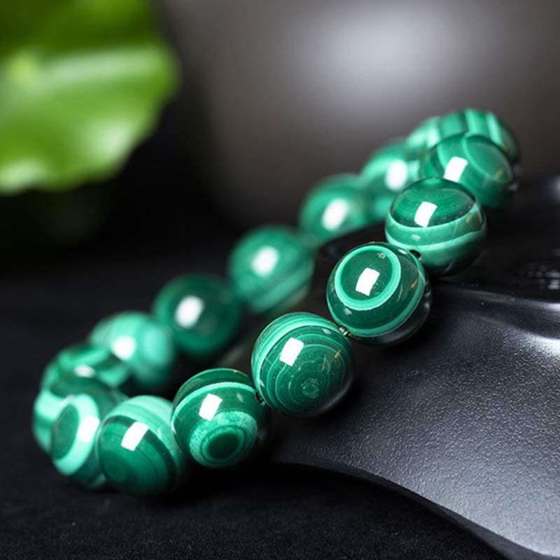 6mm Malachite Protection Bracelet for Calmness & Anxiety