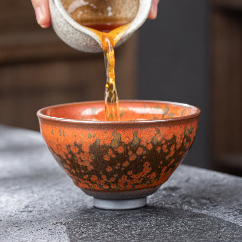 Chinese Ceramic Tea Cup 330ml Jian Zhan Kiln Change Cup