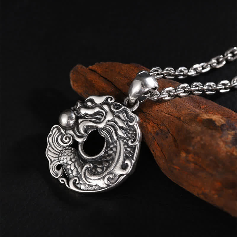 Koi Fish Dragon Peace Buckle Dragon Necklace