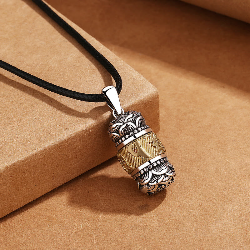 Om Mani Padme Hum Halskette | Spiritueller Anhänger aus Lederband