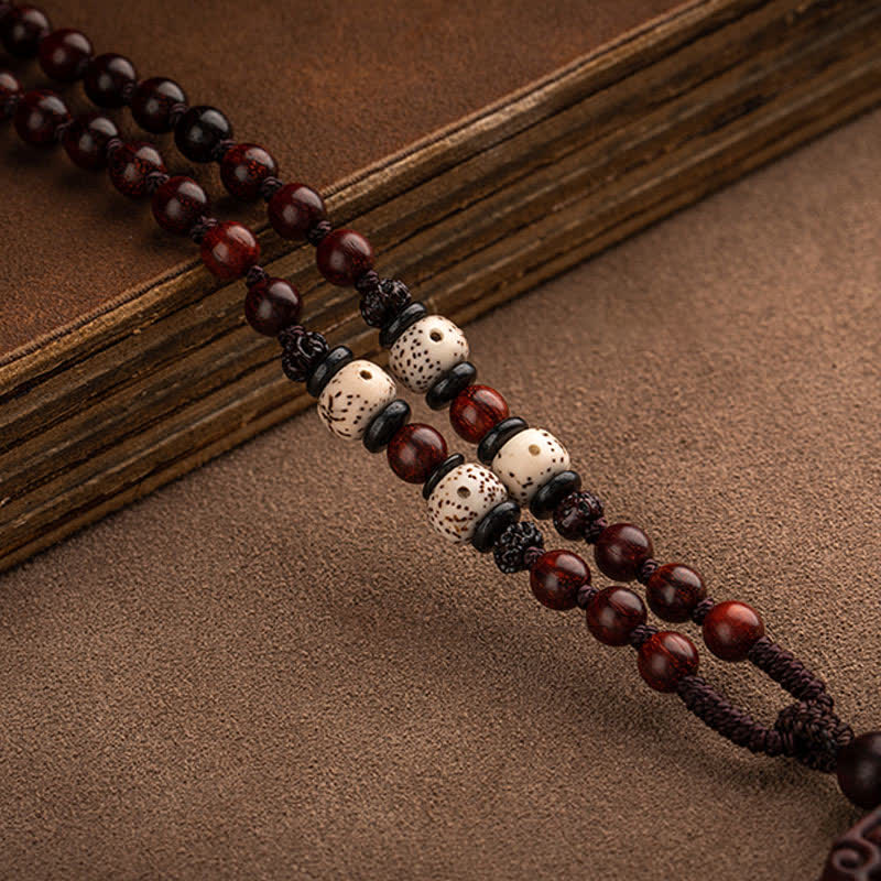 Chinese Zodiac Red Sandalwood Protection Necklace