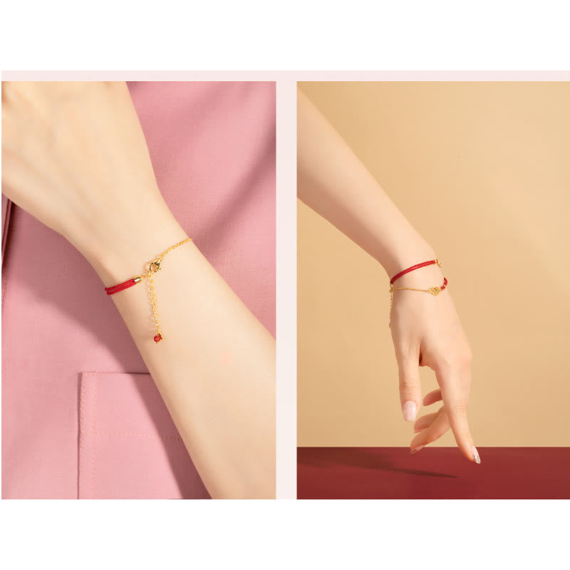 Lock of Good Wishes Red String Bracelet for Luck & Protection