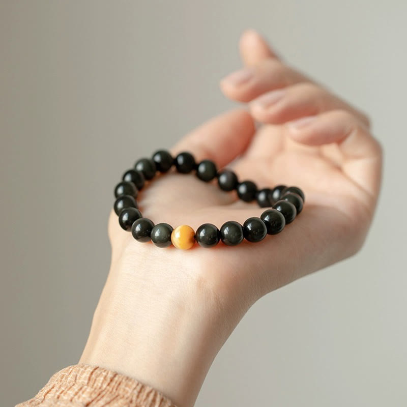 8mm Rainbow Obsidian and Tiger Eye Positive Love Bracelet