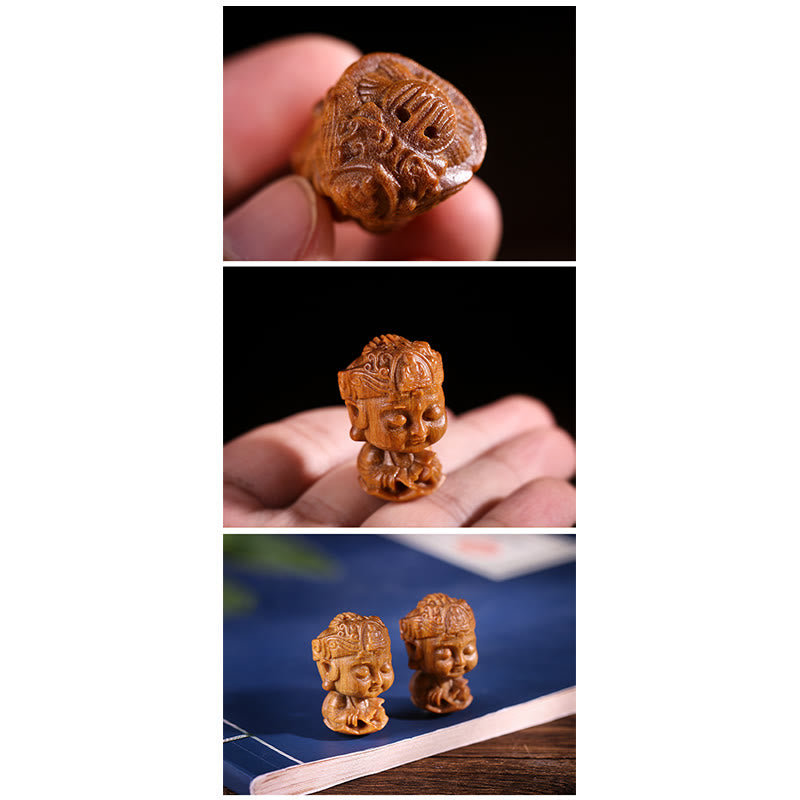 Grüne Sandelholz-Buddha-Dekoration mit chinesischem Sternzeichen