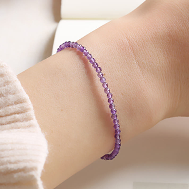 3 mm Amethyst-Armband mit spirituellem Bewusstsein