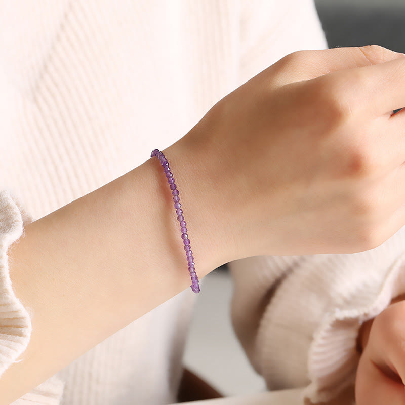 3 mm Amethyst-Armband mit spirituellem Bewusstsein