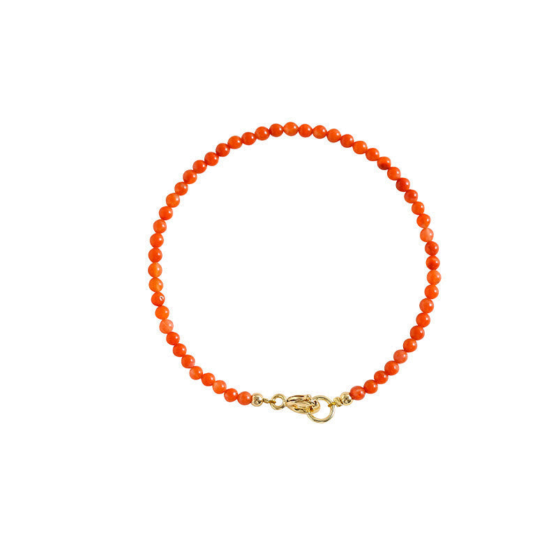 3 mm kirschrotes Achat-Vertrauensarmband