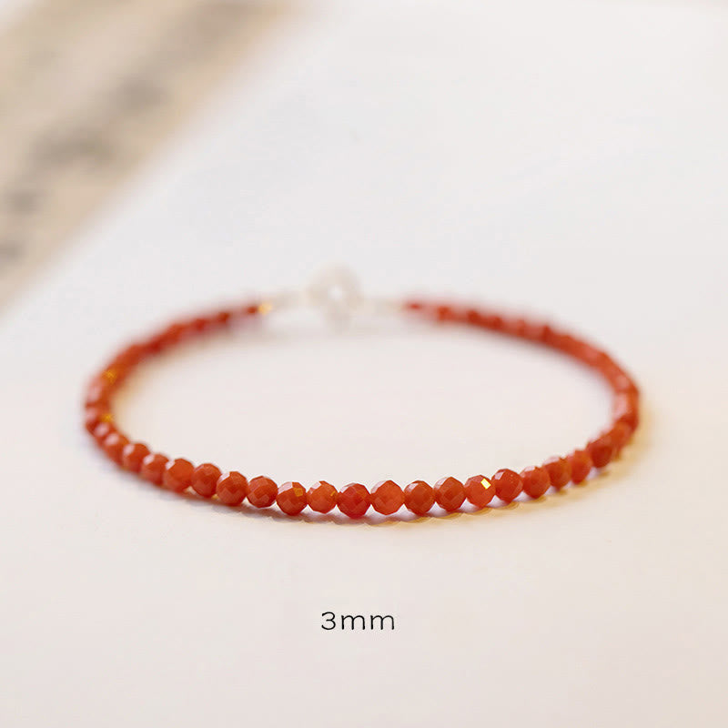 3 mm kirschrotes Achat-Vertrauensarmband