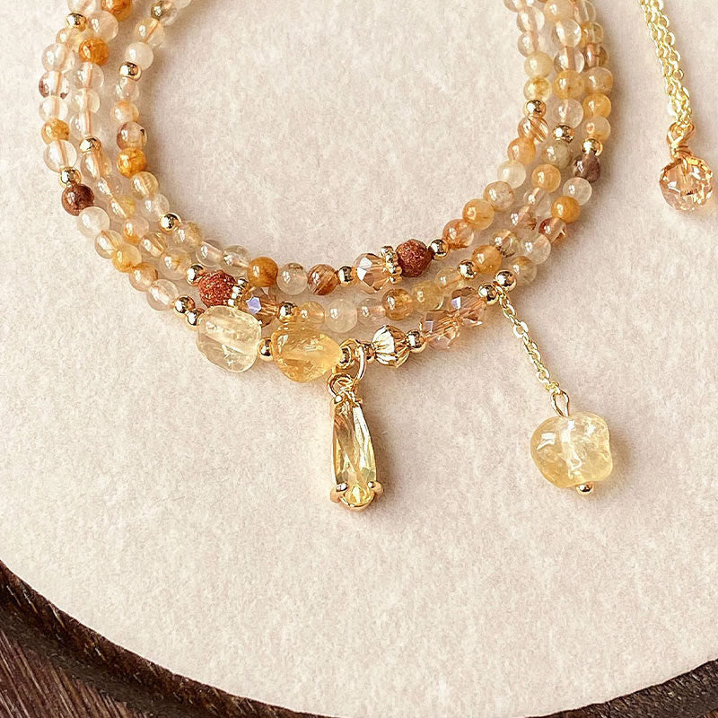3 mm Citrin Mehrschichtiges Pleasure Armband