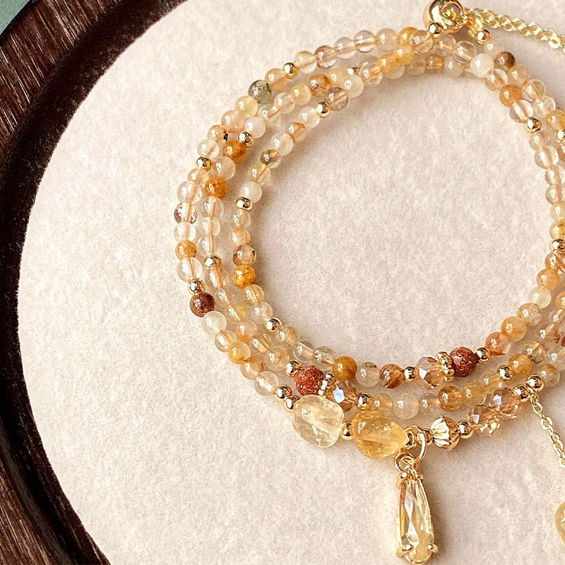 3 mm Citrin Mehrschichtiges Pleasure Armband