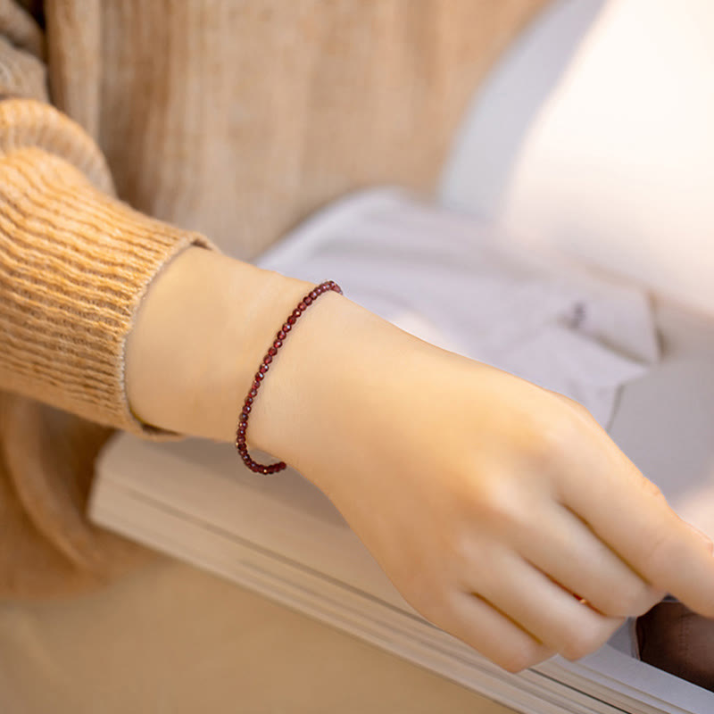 3 mm Granat-Schutzarmband für Mut