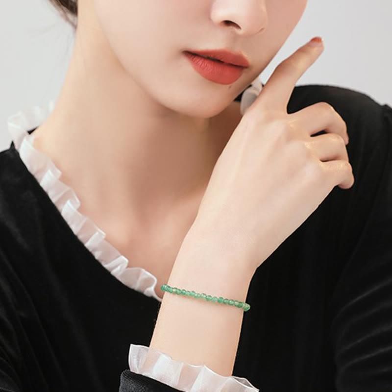 3 mm Armband aus ultradünnen grünen Aventurinperlen