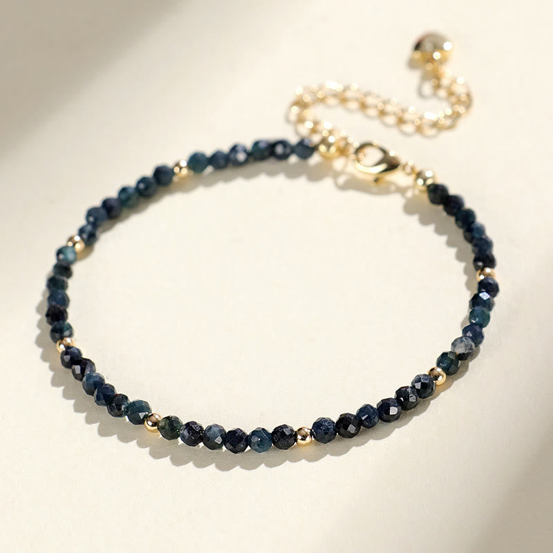 3 mm Indigolith-Turmalin-Kupferperlen, spirituelles Armband