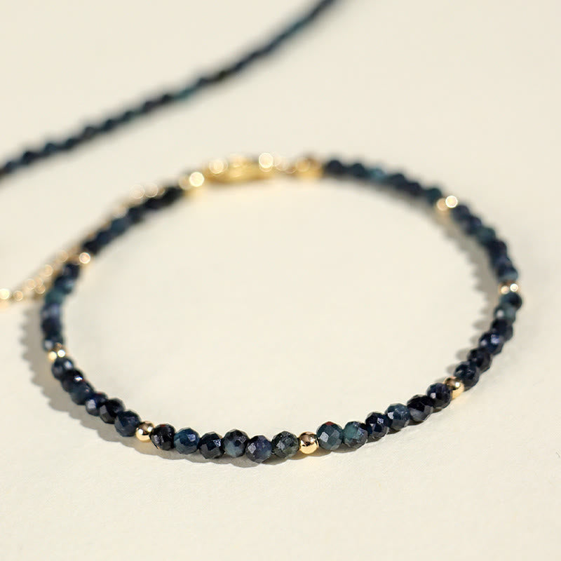 3 mm Indigolith-Turmalin-Kupferperlen, spirituelles Armband