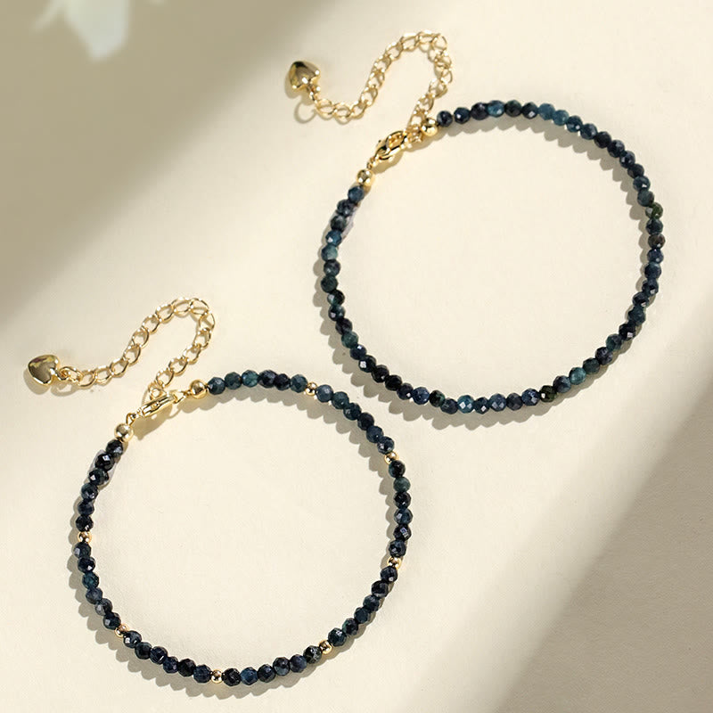 3 mm Indigolith-Turmalin-Kupferperlen, spirituelles Armband