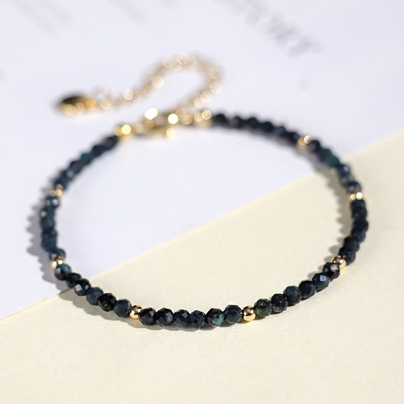 3 mm Indigolith-Turmalin-Kupferperlen, spirituelles Armband