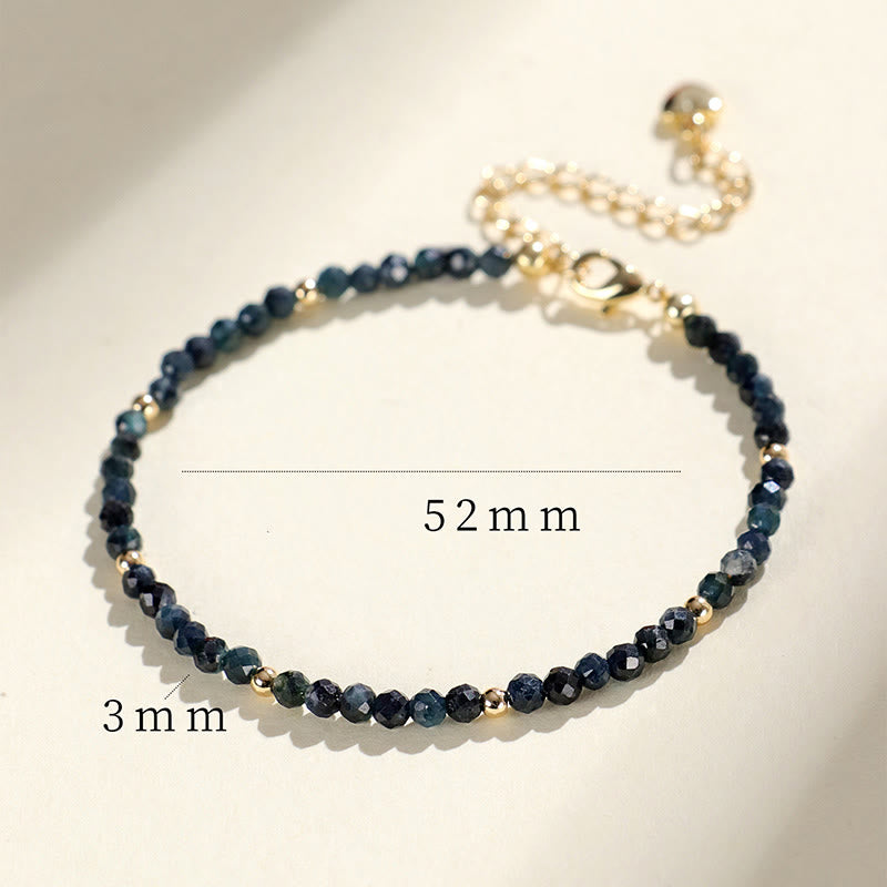 3 mm Indigolith-Turmalin-Kupferperlen, spirituelles Armband